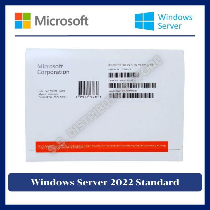 Windows Server 2022 Standard 64 Bit Oem P73 08328 Th 8262