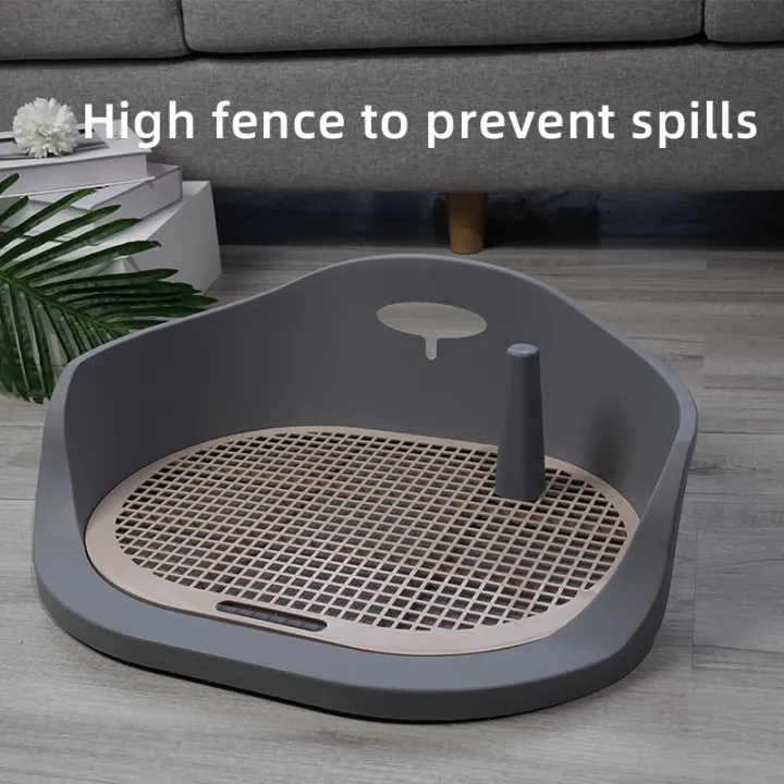 Dog Indoor Puppy Potty Trainer Fence Post With bowl splash toilet drain ...