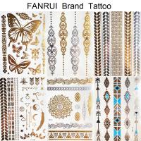 hot！【DT】﹊  Metallic Temporary Mandala Stickers Chain Arm Flash Fake Tatoos Leg