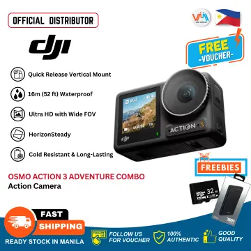 DJI Osmo Action 3 Adventure Combo, Waterproof Action Camera with 4K HDR,  10-Bit Color Depth, HorizonSteady, Cold Resistant & Long-Lasting, Extension