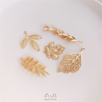 【YF】۩☑  14K gold maple leaf Willow pendant handmade earrings tassel hairpin