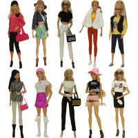 NK 1 Set Doll Dress Fashion Super Model Coat Modern Outfit Daily Wear Clothes For Barbie Doll Accessories Gift Baby Toys JJ