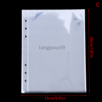 langyouzi9 10pcs Standard CLEAR Plastic Photo Album transparent A5 Binder Refill Sleeves