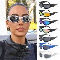 【CW】 de sol polarizadas con forma luna para hombre y mujer lentes Punk deportes al aire libre conductor gafas sol ciclismo UV400