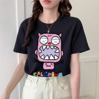 Cotton Tshirt Women Korean Style Fashion Casual Tee Short Sleeve Loose T Shirt Printed Tops