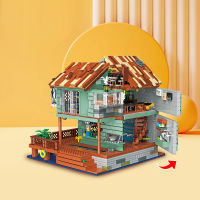 Sea View Room Villa Building Blocks ของเล่น Beach Hut Modular House Construction Block เด็กการศึกษาอาคารอิฐ Toys