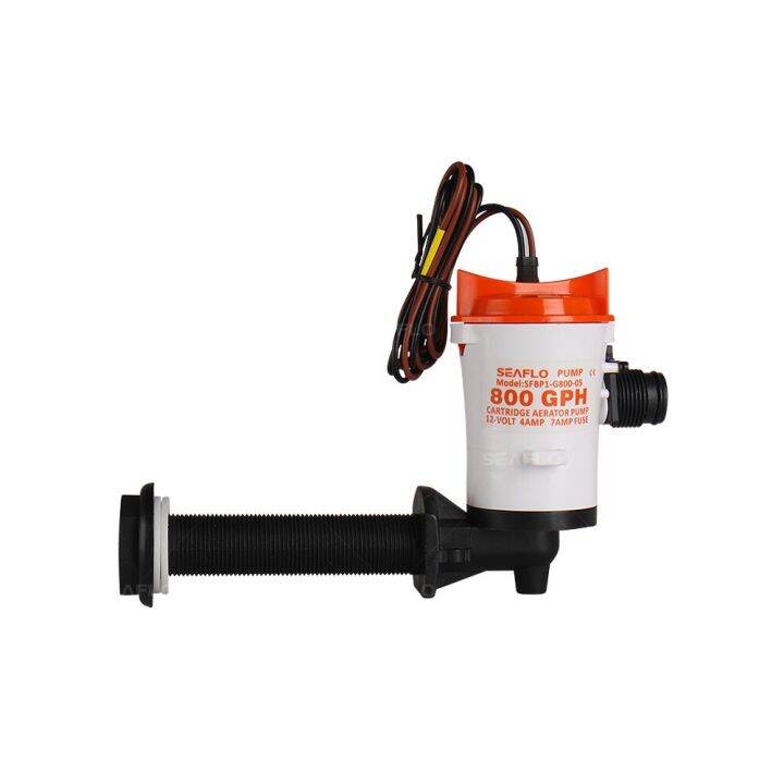 12V 800GPH Live Bait Tank Aerator Submersible Cartridge Boat Aeration Pump