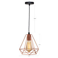 modern plating metal cage pendant lamp,vintage plating rose gold birdcage creative hanging lamp for restaurant living room