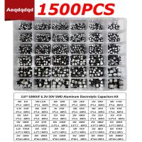 【YF】﹊  1500PCS 1UF 1000UF 6.3V-50V 36 Value SMD Aluminum Electrolytic Capacitors Assortment with for Electronics PCB Circuit Bo