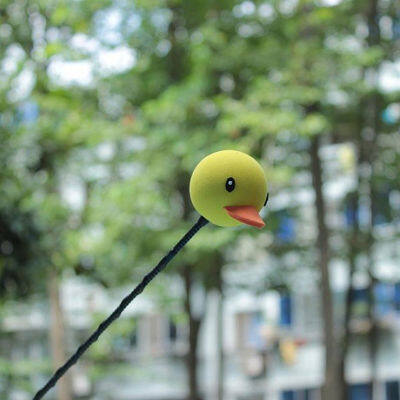 OperaCWwart1Pc yellow duck car antenna pen topper aerial eva ball decor as ornament