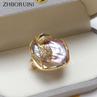 ZHBORUINI 2022 Baroque Pearl Ring 100 Real Natural Freshwater Pearl 18K Gold Plating Women Jewelry Individual Ring Wholesale2023