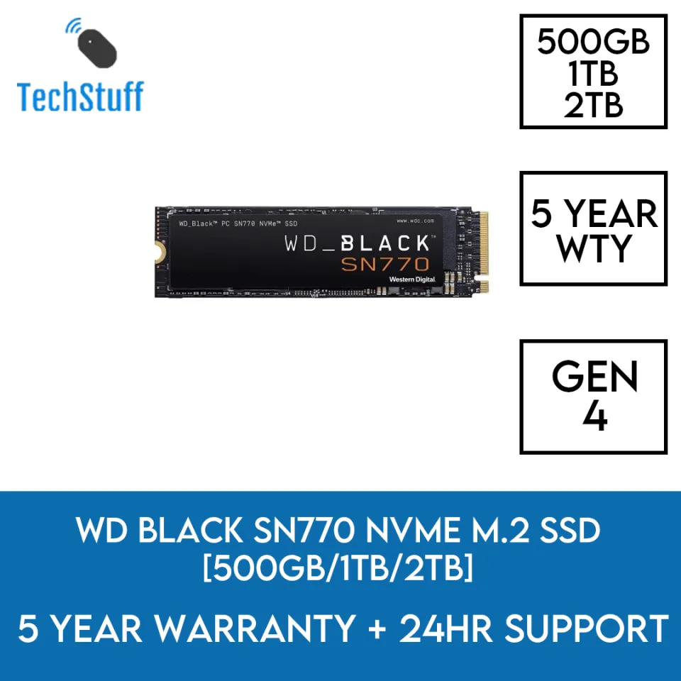 Western Digital WD Black SN770 1TB Gen4 M.2 NVMe Internal SSD