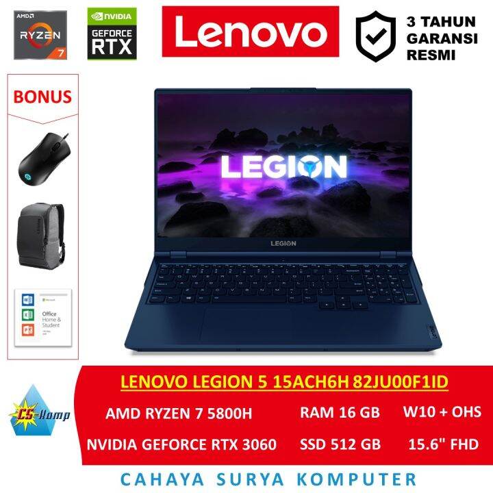 Laptop Lenovo Legion 5 15ACH6H 82JU00F1ID AMD Ryzen 7 5800H RAM 16GB ...