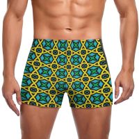 Colorful Geo Print Swimming Trunks Abstract Circles Trending Beach Swim Boxers Plus Size Elastic Man Swimwear Swimwear