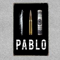 Pablo Escobar Narcos โปสเตอร์ป้ายโลหะดีบุกสไตล์วินเทจ