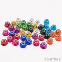 4pcs CNC Aluminum Flange Nylon Lock Nut M4 Multicolor 1/10 1/8 1/14 RC Car Truck Crawler Drift TRX4 SCX10 SCANIA Universal Part