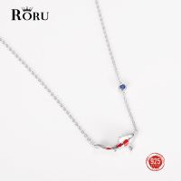 RORU 925 Sterling Silver Enamel Freshwater Fish Necklace Pendant Chain Collar Choker New Ocean Animal Jewelry For Women Girl