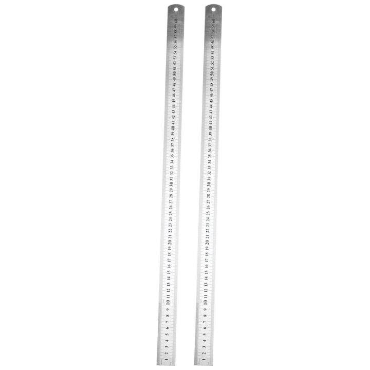2X Stainless Steel Double Side Measuring Straight Edge Ruler 60cm/24