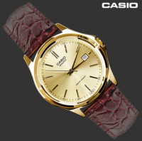 นาฬิกา Casio  รุ่น MTP-1183Q-9A นาฬิกา ผู้ชายสายหนังแท้ สีน้ำตาล หน้าปัดทอง -ของแท้ ประกันสินค้า 1 ปีเต็ม