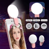 Mini Selfie Ring Light Portable Clip-on Selfie Fill Light USB Rechargeable Battery Operated LED Fill Light For Mobile Phone Selfie Sticks