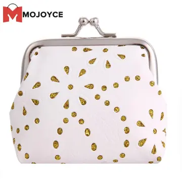 Polka Dot Pattern Coin Purse, Women's Trendy Kiss Lock Canvas