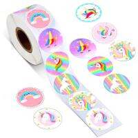 【CW】卐♚❍  50-500PCS Unicorn Reward Stickers Children Scrapbook Decoration Label 1Inch Cartoon