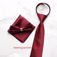 Red Groom Bow Tie Formal Wedding Best Suit Banquet