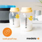 Bình trữ sữa Medela 150ml logo màu nắp 2 tầng chắc chắn  New 100%