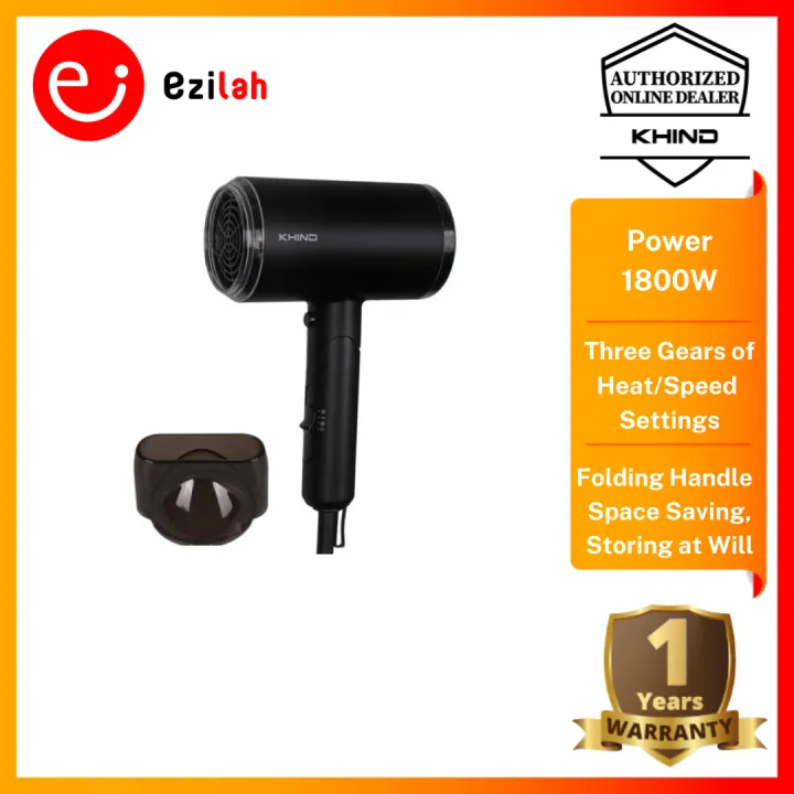 Khind Foldable Handle Hair Dryer HD1800 1800W Lazada
