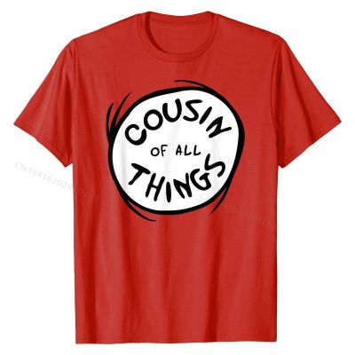 Cousin of all Things Emblem RED T-shirt Fashion Mens Tops Tees comfortable Tshirts Cotton Casual