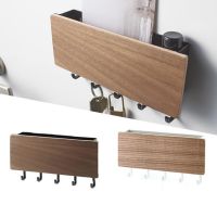 【YF】 Key Hanger Holder Storage Box Bedroom Hook Rack 5 Hooks Display Picture Organizer Shelf Magazine Book Show Home Decor