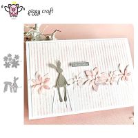 Piggy Craft metal cutting dies cut die mold Flower Rabbit Bench Scrapbook paper craft knife mould blade punch stencils dies