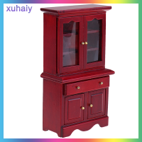 xuhaiy 1/12 dollhouse Miniature Furniture ตู้ไม้อเนกประสงค์ตู้หนังสือรุ่น Toy