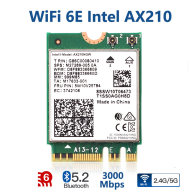 3000Mbps WiFi 6E Intel AX210 Bluetooth 5.2 M.2 Thẻ 2230 Key E WiFi 6 2.4G 5Ghz 6Ghz Với Ăng Ten IPEX4 Không Dây AX210NGW 802. Bộ Chuyển Đổi Wi-Fi 11ac Ax, Hỗ Trợ Windows 10 Linux Cho Máy Tính Xách Tay Máy Tính Để Bàn thumbnail