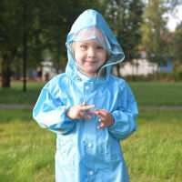 QIAN 2-9 Years Old Jumpsuit Raincoat Hooded Cartoon Kids Rain Coat Tour Fashionable Waterproof Children Rain Gear Suit