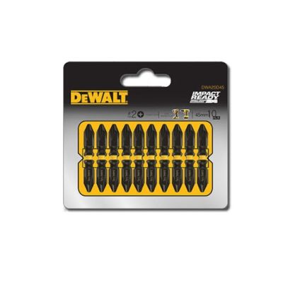 Dewalt DWA2SD45 PH2 Double Ended Torsion Bit, #2 Phillips Double Ended Screwdriver Bit, 45mm, 10 PCS