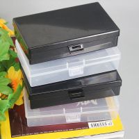 Transparent Plastic Storage Box Rectangle Organizer Stickers Box Desktop Container Snap Dustproof Durable Jewelry Storage Case
