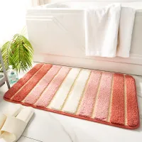 พรม เสื่อ ดูดซึมน้ำ กันลื่น Carpet Floor Mats ? Water-absorbent, Non-slip Thickening Stripe Bathroom Doorway Home Decoration Living Room Bedroom Door-in Mat