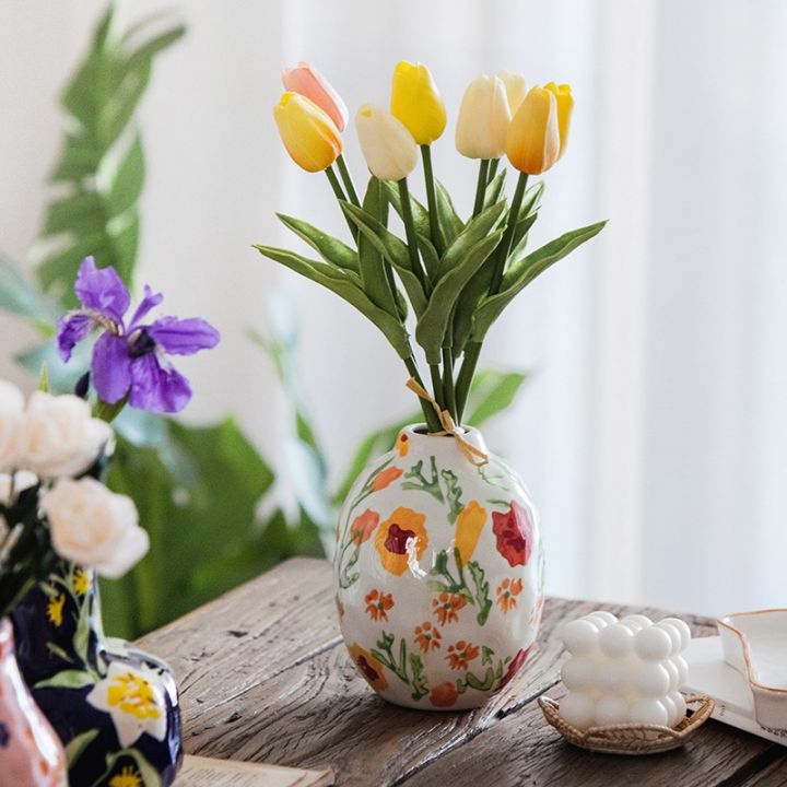 zen-vase-ceramic-hand-painted-flower-style-living-room-flower-arrangement-tea-ceremony-decoration-ornaments