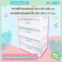 NANNY กด 1 ชิ้น : ออเดอร์คะ  แนนนี่ ลิ้นชักเก็บของแนนนี่ 4ชั้น สีพื้น / ลายMunin ลายใหม่น่ารักสุดๆ  ใส่อุปกรณ์ เสื้อผ้าลูก พลาสติกไม่มีกลิ่น