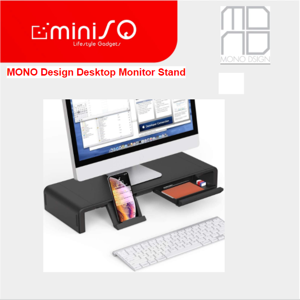 MONO Dsign Desktop Monitor Stand with Built in Storage and Phone Stand