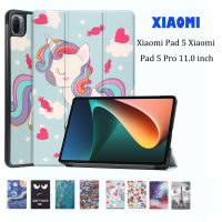 เคสฝาครอบป้องกันแท็บเล็ตคุณภาพสูงสำหรับแผ่น Xiaomi 5แผ่น Xiaomi 5 5 Pro 11.0นิ้วมีสไตล์เคสหนังพับฝาเป็นฐานภาพวาดสีแบบพับสามทบ