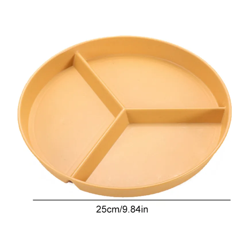 New Eco-Friendly Wheat Straw Divided Plate Fruit Salad Plate Food Tray  Dinner Plate Compartment Plate Kitchen Dinnerware Plates