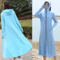 NEW Sun Protection Clothing Womens Long Ice Silk Summer Beach Thin Coat Anti-UV Beach Maxi Dress