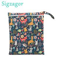 [Sigzagor]1 Wet Dry Bag With Two Zippered Baby Diaper Nappy Bag  Waterproof Swimmer Retail Wholesale 36cmx29cm 1000 Choices Cloth Diapers