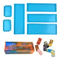 ✲ﺴ❖ 1 Set Domino Box Epoxy Resin Mold Storage Container Silicone Mould DIY Crafts Casting Tools J60E