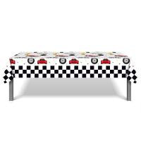 1pc Boy Racing Birthday Party Disposable Table Cover 1st Car Race Tablecloth Checkered Flag Theme Supplies