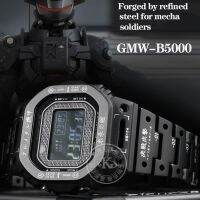 ◇ สำหรับนาฬิกา Casio G-shock GMW-B5000 ดัดแปลง Mecha Warrior Titanium Alloy Stainless Steel Case and Strap B5000 Bezel Bracelet