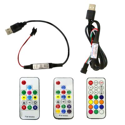 Yingke รีโมทคอนโทรล Dc5v Usb แถบไฟ Led พิกเซล,14key ขนาดเล็ก3key Rf 17key 21key สำหรับ Ws2812b Sk6812พิกเซลแถบสีเต็มรูปแบบ