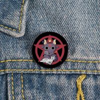 【DT】hot！ Satan cat halloween Pin Custom cute Brooches Shirt Lapel teacher tote backpacks Badge Cartoon gift brooches pins for women